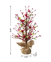 Glitzhome 20" H Valentine's Berry Heart Table Tree