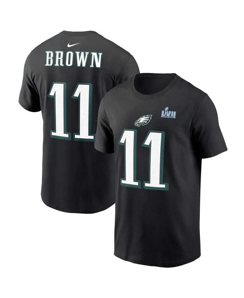 Majestic Threads Men's Majestic Threads A.J. Brown Cream/Midnight Green  Philadelphia Eagles Name & Number Raglan 3/4 Sleeve T-Shirt