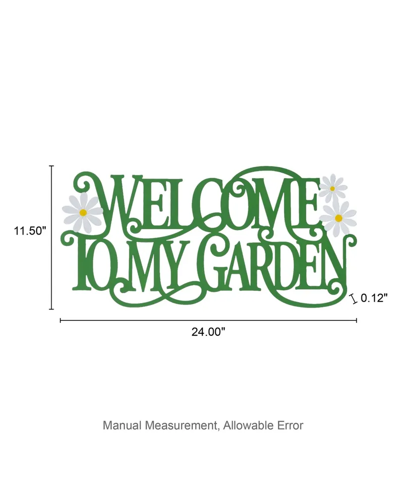 Glitzhome 24" L Metal Cutout "Welcome to My Garden" Wall Decor