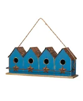 Glitzhome 17'' L Retro-Like Distressed Solid Wood Birdhouse with Perch