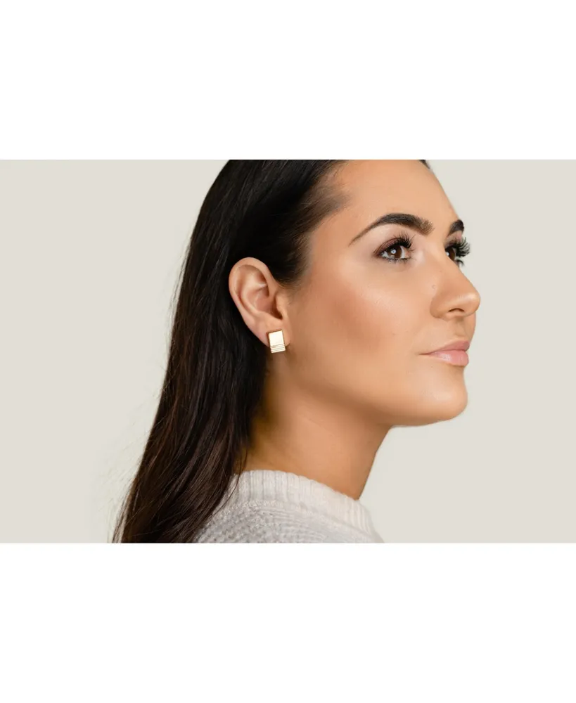 Layered Square Stud Earrings