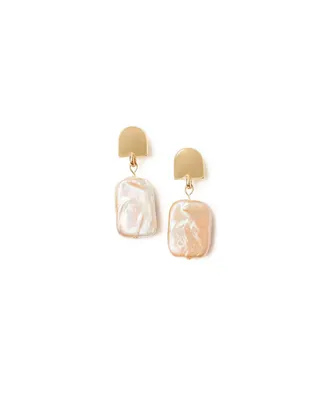 Dome + Peachy Pearl Earrings