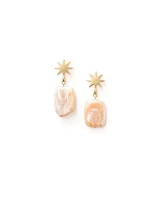 Star + Peachy Pearl Earrings