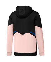 Men's adidas Black, Pink Manchester United Training Aeroready Quarter-Zip Hoodie