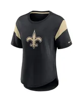 Women's Nike Heather Black New Orleans Saints Primary Logo Fashion Top