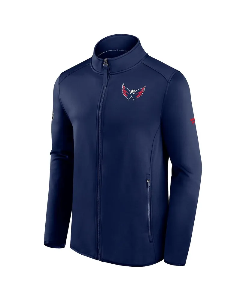 Men's Fanatics Navy Washington Capitals Authentic Pro Rink Fleece Full-Zip Jacket