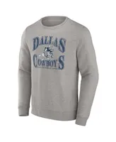 Men's Fanatics Heather Charcoal Dallas Cowboys Playability Pullover Sweatshirt