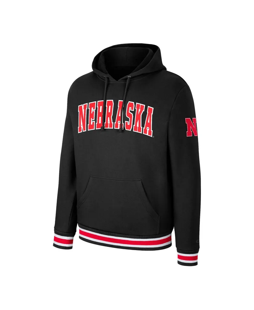 Men's Colosseum Black Nebraska Huskers Varsity Arch Pullover Hoodie