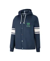 Women's Colosseum Navy Notre Dame Fighting Irish Mia Striped Full-Snap Hoodie Jacket