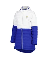 Women's Msx by Michael Strahan White, Royal Los Angeles Rams Willow Quilted Hoodie Full-Zip Jacket