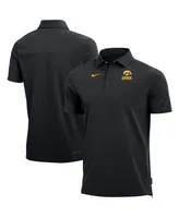 Men's Nike Heathered Black Iowa Hawkeyes 2022 Coach Performance Polo Shirt