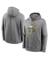 Men's Nike Heathered Gray New Orleans Saints Rewind Club Fleece Pullover Hoodie