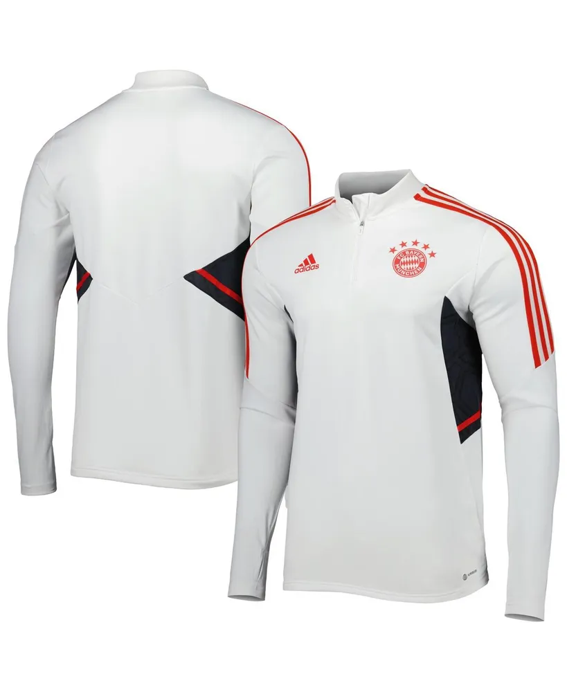 Men's adidas White Bayern Munich Team Training Aeroready Quarter-Zip Top