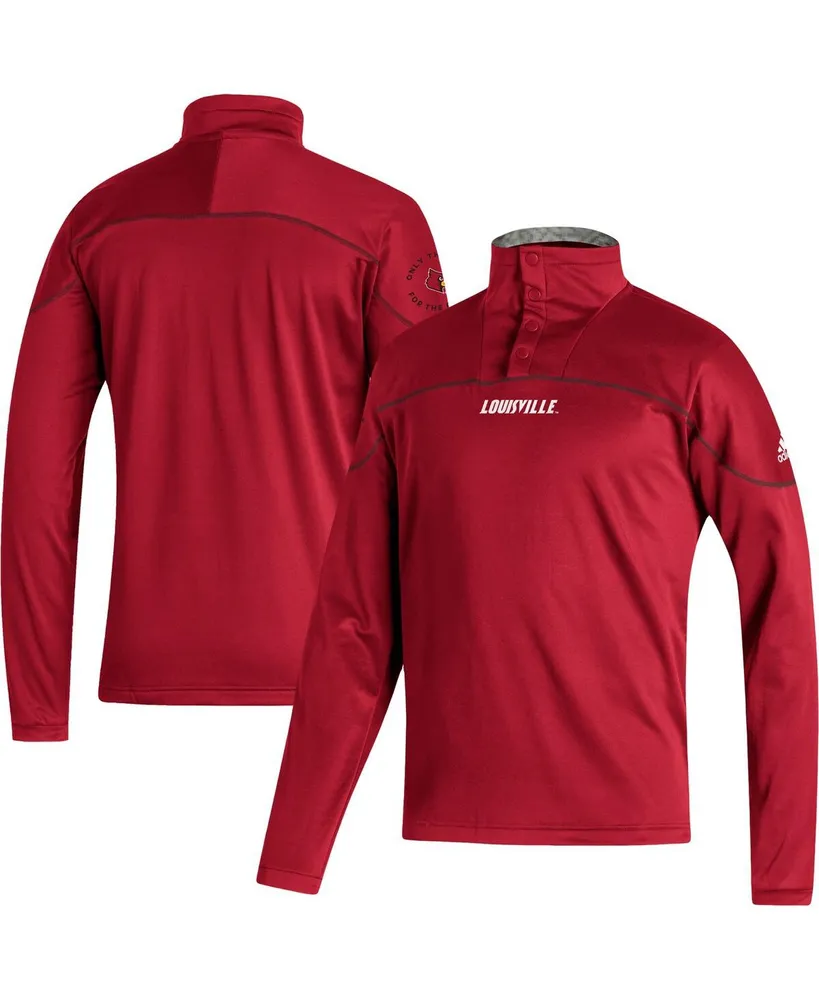 Men's adidas Red Louisville Cardinals Aeroready Knit Quarter-Snap Jacket