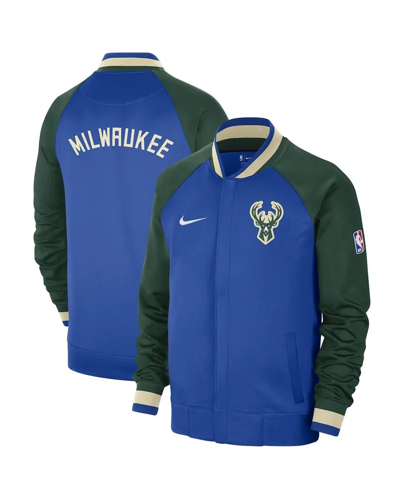 Men's Nike Royal, Hunter Green Milwaukee Bucks 2022/23 City Edition Showtime Thermaflex Full-Zip Jacket
