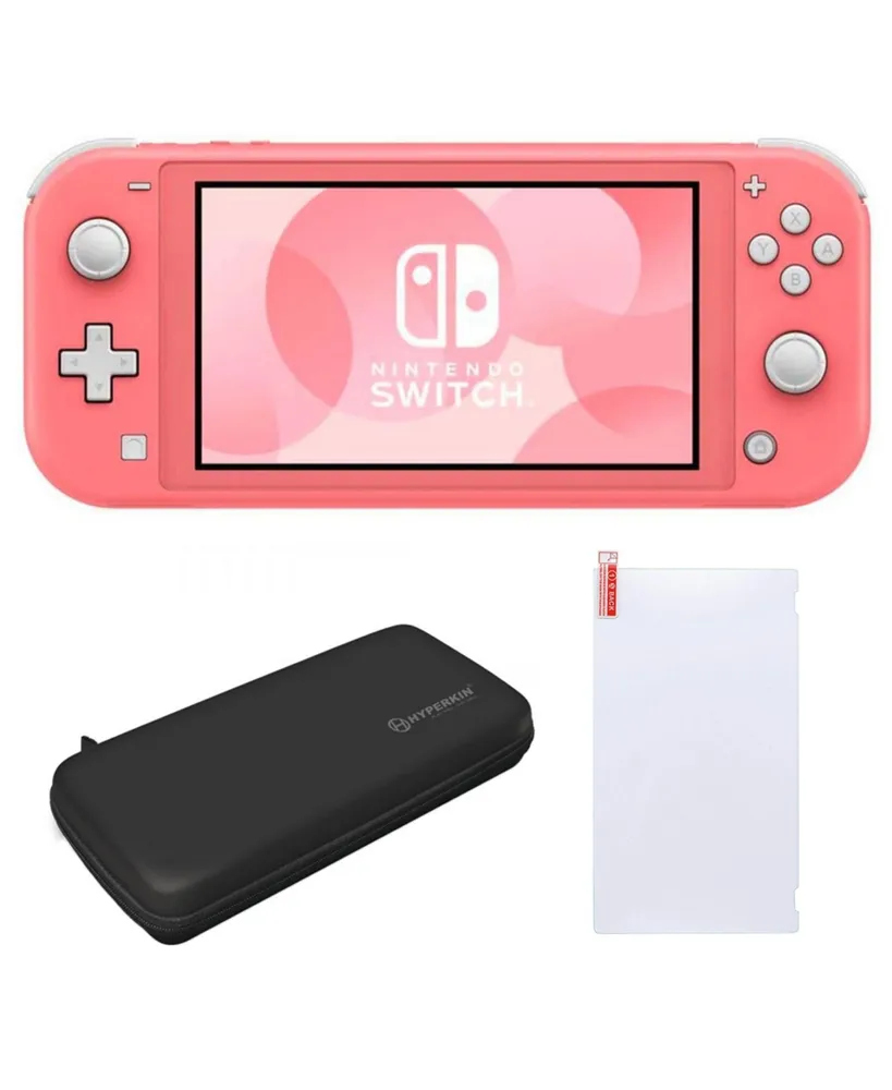 Nintendo Switch Lite in Coral with Screen Protector & Case