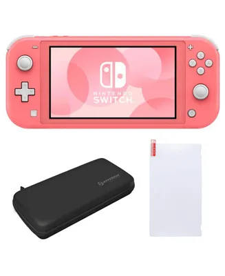 Nintendo Switch Lite in Coral with Screen Protector & Case