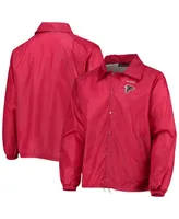 Men's Dunbrooke Red Atlanta Falcons Coaches Classic Raglan Full-Snap Windbreaker Jacket