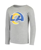 Youth Boys Gray Los Angeles Rams Long Sleeve T-shirt and Pants Sleep Set