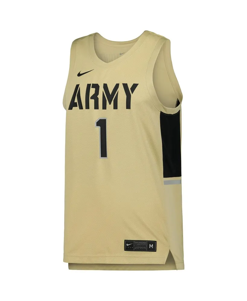 Men's Nike #1 Gold Army Black Knights Team Replica Basketball Jersey