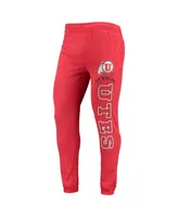 Men's Concepts Sport Red, Charcoal Utah Utes Meter Long Sleeve Hoodie T-shirt and Jogger Pants Sleep Set