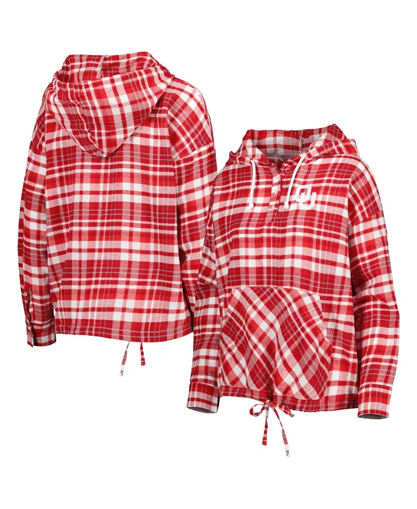 Women's Concepts Sport Crimson Oklahoma Sooners Mainstay Plaid Pullover Hoodie