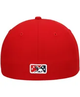 Men's New Era Red Louisville Bats Authentic Collection Road 59FIFTY Fitted Hat