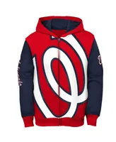 Youth Boys Red Washington Nationals Poster Board Full-Zip Hoodie