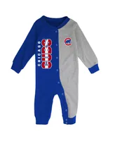 Infant Boys and Girls Royal, Heather Gray Chicago Cubs Halftime Sleeper