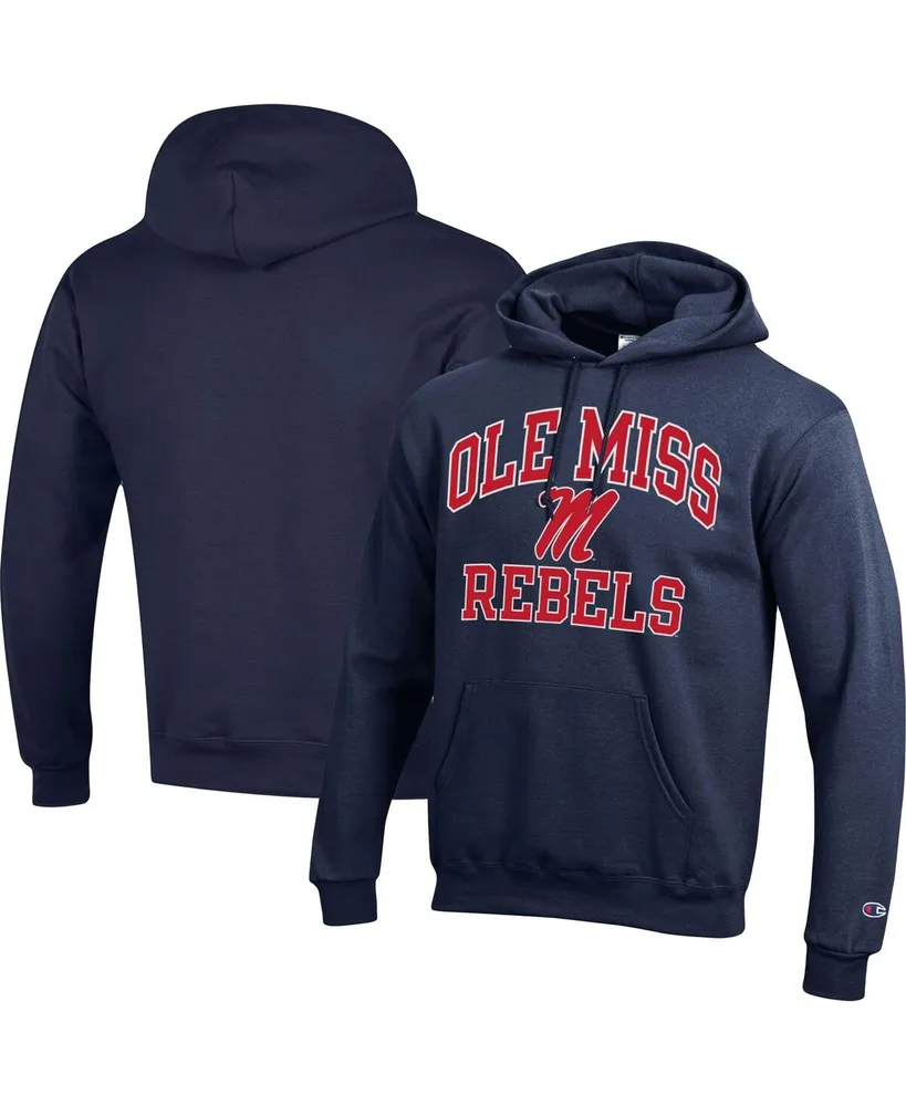 Men's Champion Navy Ole Miss Rebels High Motor Pullover Hoodie