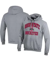 Men's Champion Heather Gray Ohio State Buckeyes High Motor Pullover Hoodie