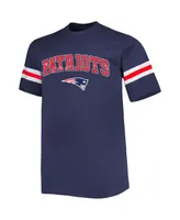 Men's Navy New England Patriots Big and Tall Arm Stripe T-shirt