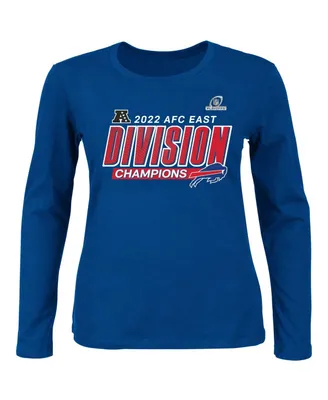 Women's Fanatics Royal Buffalo Bills 2022 Afc East Division Champions Divide and Conquer Plus Long Sleeve T-shirt