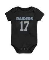 Newborn and Infant Boys Girls Davante Adams Black Las Vegas Raiders Mainliner Player Name Number Bodysuit