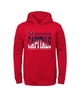 Youth Boys Red Washington Capitals Play-By-Play Performance Pullover Hoodie