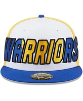 Men's New Era White, Royal Golden State Warriors Back Half 9FIFTY Fitted Hat
