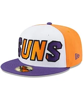 Men's New Era White, Purple Phoenix Suns Back Half 9FIFTY Fitted Hat
