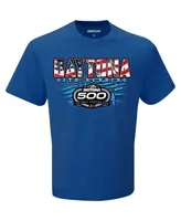 Men's Checkered Flag Sports Royal 2023 Daytona 500 Two Spot Knit Patriotic Eagle T-shirt