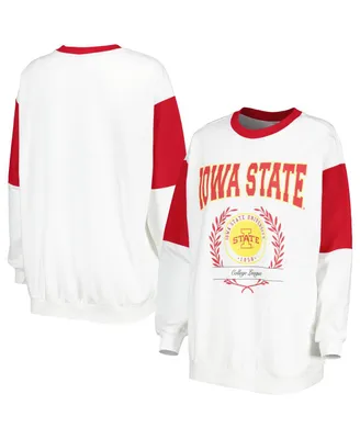 Women's Gameday Couture White Iowa State Cyclones It's A Vibe Dolman Pullover Sweatshirt