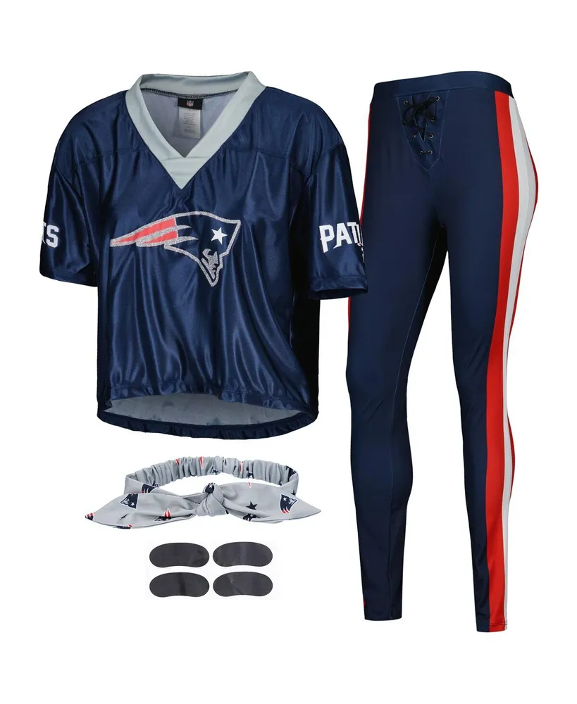 Women's Navy New England Patriots Game Day Costume Set