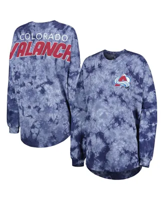 Women's Fanatics Navy Colorado Avalanche Crystal-Dye Long Sleeve T-shirt