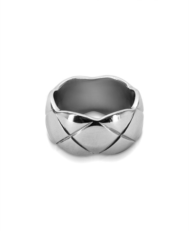 Oma The Label Nneoma 1/2" Ring in White Gold- Plated Brass