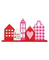 Glitzhome 16" L Valentine's House Wooden Table Decor