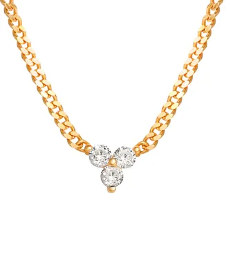 Giani Bernini Cubic Zirconia Trio Collar Necklace in Gold-Plated Sterling Silver, 16" + 2" extender, Created for Macy's