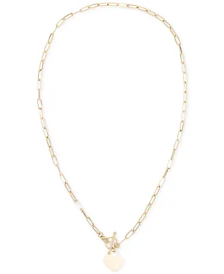 Polished Heart Link Toggle Necklace in 10k Gold