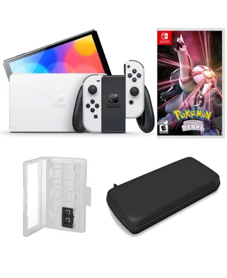 Nintendo Switch Oled in White with Pokemon Pearl & Accessories