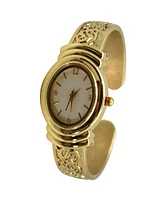 Olivia Pratt Textured Oval Face Bangle Women Watch