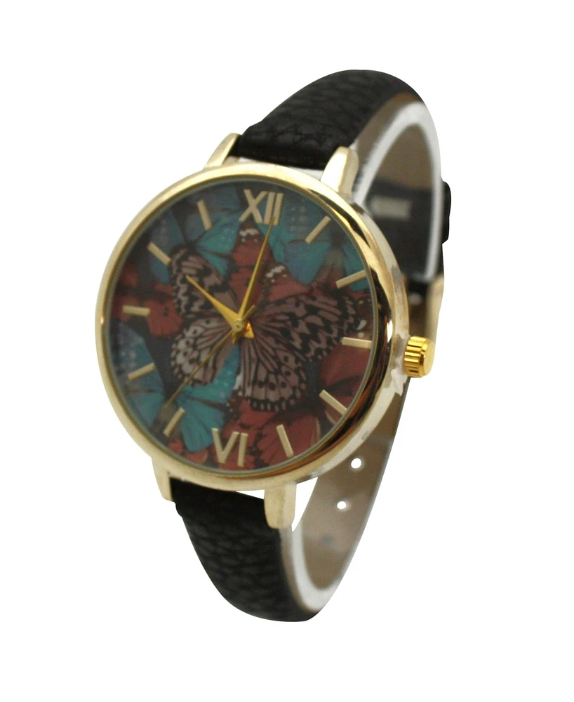 Olivia Pratt Soft Band Butterflies Dial Women Watch