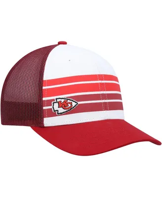 Big Boys and Girls '47 Brand White, Red Kansas City Chiefs Cove Trucker Snapback Hat