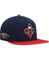 Men's Mitchell & Ness Navy, Red New Orleans Pelicans Side Core 2.0 Snapback Hat